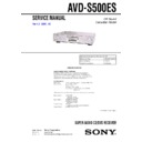 Sony AVD-S500ES Service Manual