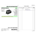 Sony HDR-XR150, HDR-XR150E, HDR-XR155E Service Manual