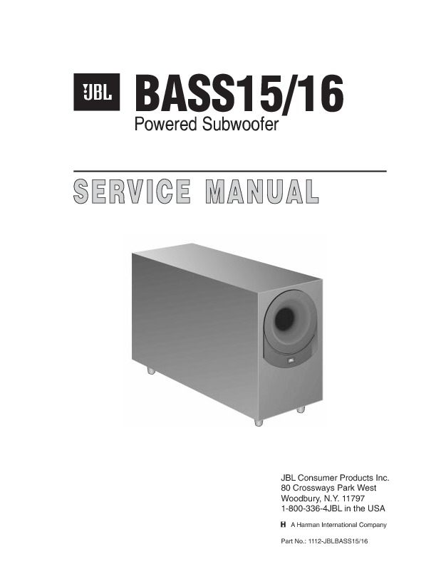 JBL BASS 16 Service Manual — View 