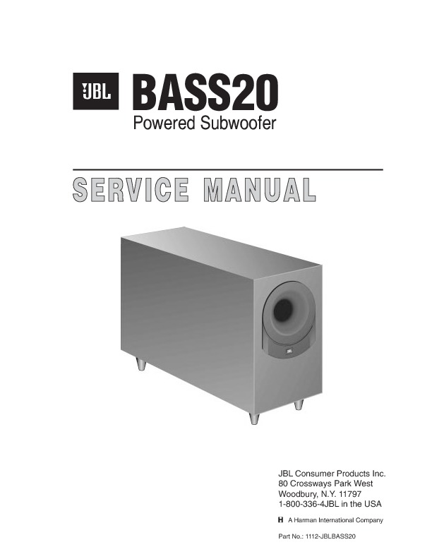JBL BASS 20 Service Manual — View 