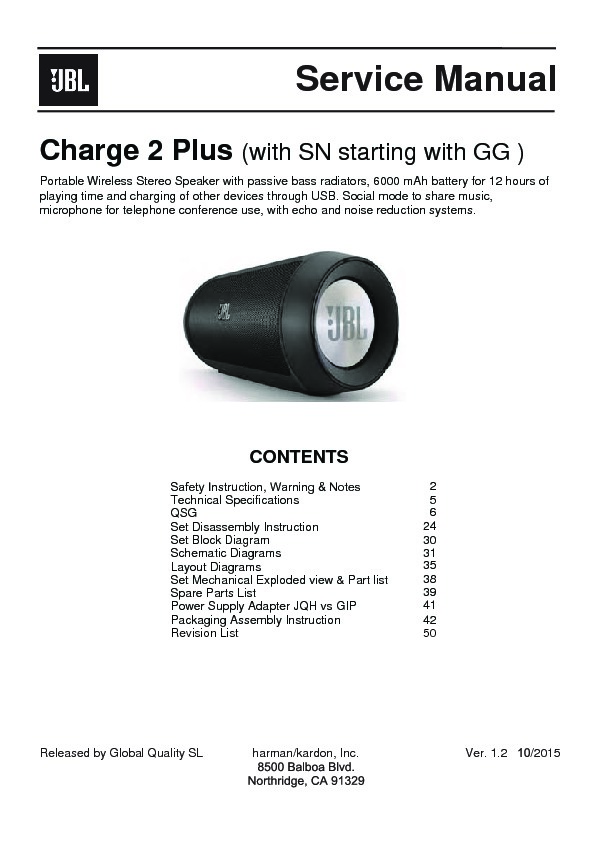 jbl charge 2 parts
