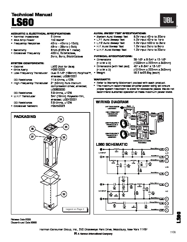 Cater Lively flap JBL LS 60 Service Manual — View online or Download repair manual