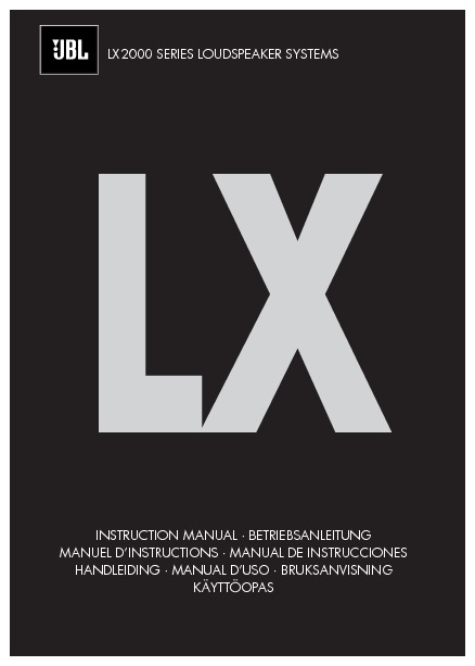 forbrug sjælden mus JBL LX 2004 User Guide / Operation Manual — View online or Download repair  manual