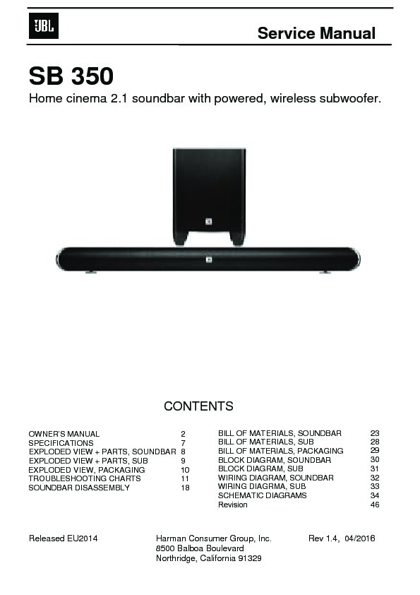 jbl cinema sb350 wireless soundbar