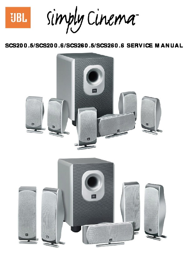 JBL SCS 260 Service Manual — View 