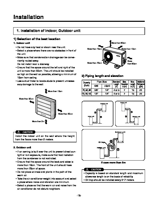Lg Ls P1260bb Service Manual View Or Repair - Lg Wall Mounted Air Conditioner Installation Manual