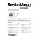 Panasonic CS-A18DKD, CU-A18DKD, CS-A24DKD, CU-A24DKD Service Manual
