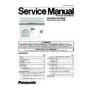 Panasonic CS-E18CKE, CU-E18CKE, CS-E21CKE, CU-E21CKE Service Manual
