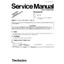 Panasonic RP-DJ1210, RP-DJ1210E-S, RP-DJ1210ES Service Manual / Supplement