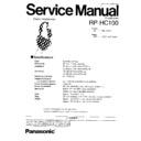 Panasonic RP-HC100PP Service Manual