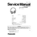 Panasonic RP-HC800E Service Manual
