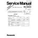 Panasonic RQ-SW20GD, RQ-SW20GC Simplified Service Manual