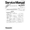 Panasonic RQ-SW20PP, RQ-SW20PC Simplified Service Manual