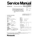 Panasonic RQ-SX80VEB, RQ-SX80VEG (serv.man2) Simplified Service Manual