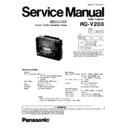 Panasonic RQ-V203GC, RQ-V203GN Service Manual