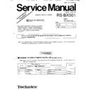 Panasonic RS-BX501 (serv.man4) Simplified Service Manual