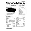 Panasonic RS-TR333P, RS-TR333PC, RS-TR333EB, RS-TR333EG, RS-TR333GC, RS-TR333GN, RS-TR333PX Service Manual