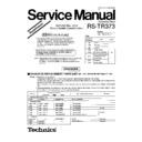 Panasonic RS-TR373P, RS-TR373PC, RS-TR373E, RS-TR373EB, RS-TR373EG, RS-TR373GC, RS-TR373GN, RS-TR373GH Service Manual / Supplement