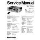 Panasonic SV-3700 Service Manual