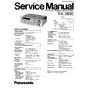 Panasonic SV-3900 Service Manual