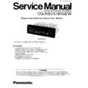 Panasonic CQ-R825EW, CQ-R805EW Service Manual
