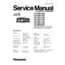 Panasonic CQ-RDP153N, CQ-RDP143N, CQ-RDP133N, CQ-RDP123N, CQ-RDP113N, CQ-RDP103N, CQ-RDP003N Service Manual
