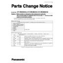 Panasonic CY-RC50KU, CY-RC50KN, CY-RC50KW Service Manual / Parts change notice