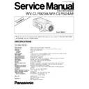 Panasonic WV-CLR920A, WV-CLR924AE Simplified Service Manual