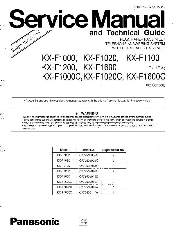 Panasonic kx f130bx инструкция скачать