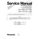 Panasonic KX-F1000 Service Manual Supplement