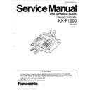kx-f1600 service manual
