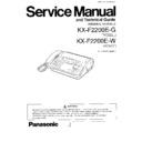 Panasonic KX-F2200E-G, KX-F2200E-W Service Manual