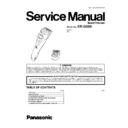 Panasonic ER-GS60-S520 Service Manual