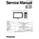 Panasonic NE-1027BPQ, NE-1037 Service Manual