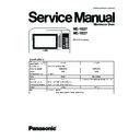 Panasonic NE-1027ZPE, NE-1037ZPE Service Manual