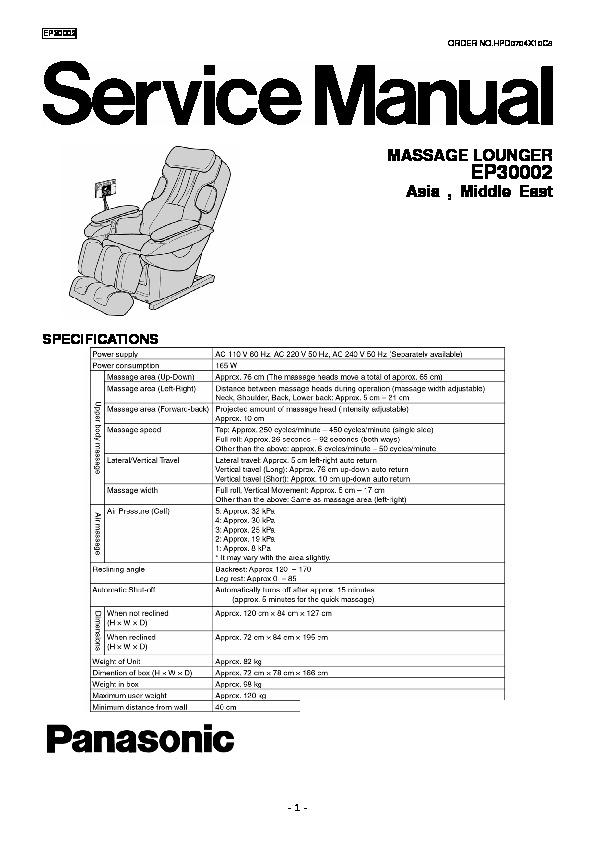 Panasonic Ep30002ku892 Ep30002cw890 Ep30002kx890 Service Manual