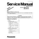 Panasonic UB-2315C, UB-2815C Service Manual / Supplement