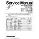 Panasonic KX-T336100B, KX-T336200B Service Manual Simplified