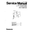 Panasonic KX-T336104 Service Manual