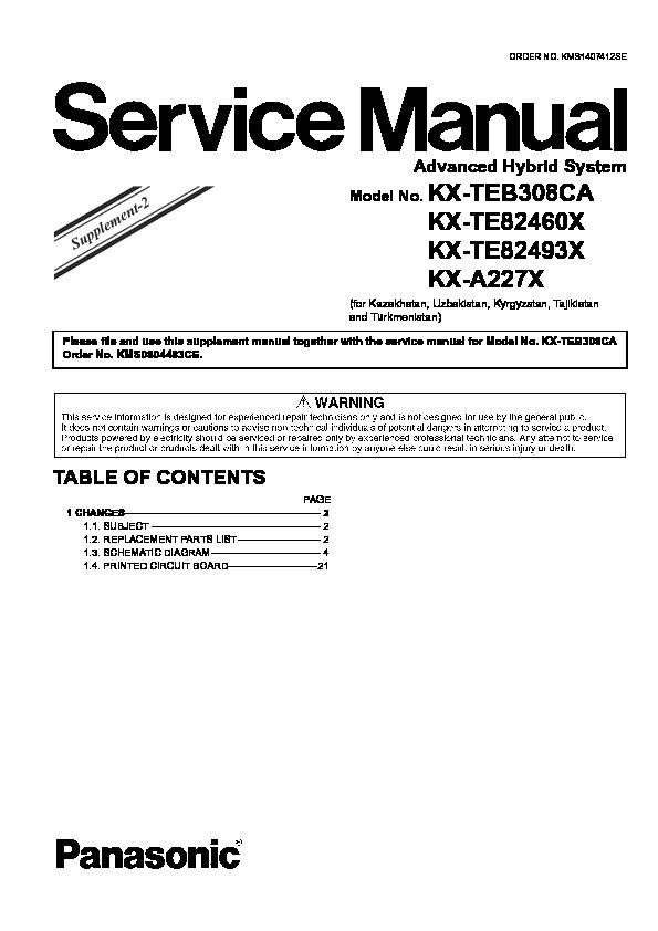 Panasonic Kx Ta308bx Kx Ta616bx Kx Tax Kx Tax Kx Tax Kx Ta301x Kx Ta303x Kx 27x Service Manual View Online Or Download Repair Manual