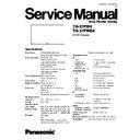 Panasonic TH-37PW4, TH-37PWD4 Service Manual