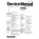 Panasonic TH-42PW4, TH-42PWD4 Service Manual