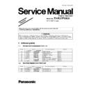 Panasonic TH-R37PV8KA Simplified Service Manual