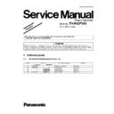 Panasonic TH-R42PV80 Simplified Service Manual