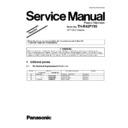 Panasonic TH-R42PY80 Simplified Service Manual