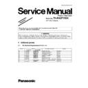 Panasonic TH-R42PY80K Simplified Service Manual