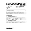 Panasonic TH-R65PY800 Simplified Service Manual