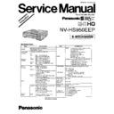 Panasonic NV-HS950EEP Simplified Service Manual