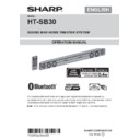 Sharp HT-SB30 User Guide / Operation Manual