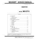 Sharp MX-CF11, MX-6240N, MX-7040N Service Manual / Specification